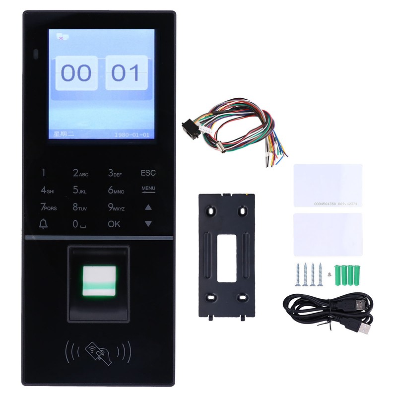 Access Control Attendance 2‑in‑1 Machine TCP/IP Fingerprint Password Card 2.4in
