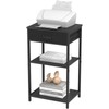 Home Office Printer Stand with Storage Drawer, 3 Tier Small