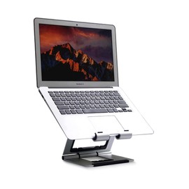 Rmour Portable Laptop Stand for Desk Aluminum Desk Accessories for Women | Unlimited Adjustable Angle & Height MacBook Laptop for Home Office Accessories (Grey)
