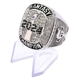 2024 Fantasy Football Championship Ring Award Prize Trophy Sports Winner FFL Champion Ring (ring with stand, size 13)