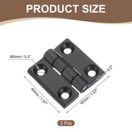 sourcing map 2Pcs Adjustable 180 Degree Hinges, 40mmx40mm Zinc Alloy Locking Leaf Table Hinges, Bifold Door Drop Leaf Hinge for Wooden Box Dining and Table Cabinets, Black