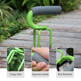 JIOGOWISE Hand Cultivator for Hoeing, Weeding and Trenching, Rust Resistant, Ergonomic Handle, Garden Hand Tool