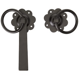 Merriway BH01807 Gate Door Latch Smooth Ring, 150mm (6 inch) -Black Japanned