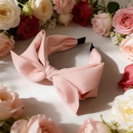 Lvyeer Pink Bow Headbands for Women Hair Bows for women Halloween Valentines Headband with Bow Hair Accessories