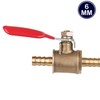 Dapetz ® Brass Ball Valve 6mm Red Lever Inline Hose