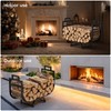 30 Inch Firewood Rack with Log Carrier Bag, Outdoor Indoor