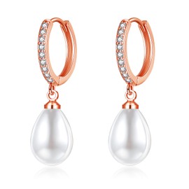 Hasnsofie Hoop Earrings with Pendant, 925 Silver Hoop Earrings for Girls, Hypoallergenic Cubic Zirconia Earrings, Hanging Earrings Hoop Earrings for Multiple Ear Holes, Christmas Hoop Earrings Silver