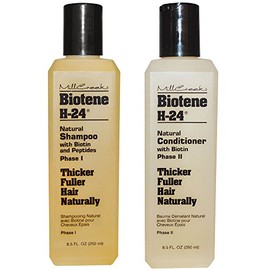 Mill Creek Botanicals Biotene H-24 Biotin and Keratin Shampoo and Condtiioner Bundle For Thinning Hair, Hair Loss and Receding Hair Line With Aloe Ver