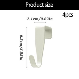 4 Stück Weiß Türhaken, Stabile Aufhängung Kleiderhaken Tür, Kein Bohren Haken Tür, Minimalistische Design Fensterhaken, für Standardtüren, Zimmertüren, Schranktüren und Türaußenseite