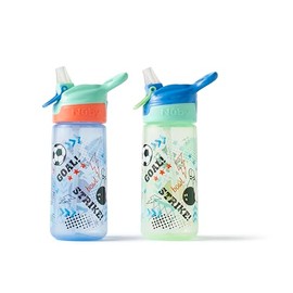 Nuby Super Quench Straw Water Bottle – Spill Proof Active Toddler Sippy Cup | 540ml/19oz | Freeflow | Dishwasher and Steriliser Safe | Suitable Toddler Beaker for 18 Months Plus (Sport, Pack of 2)