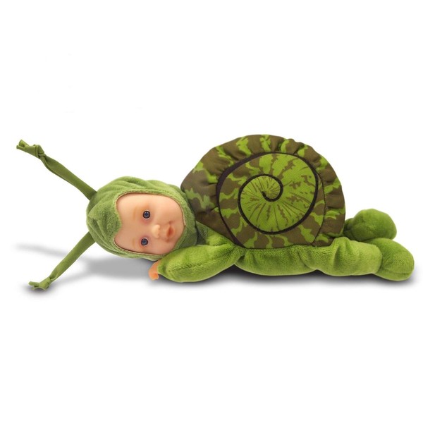 Anne Geddes 579171 Green Snail 9 inch Baby Doll - Bean Filled Soft Body