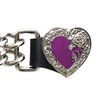 Billys Biker Gear Purple Heart with Chrome Rose Vest Extenders