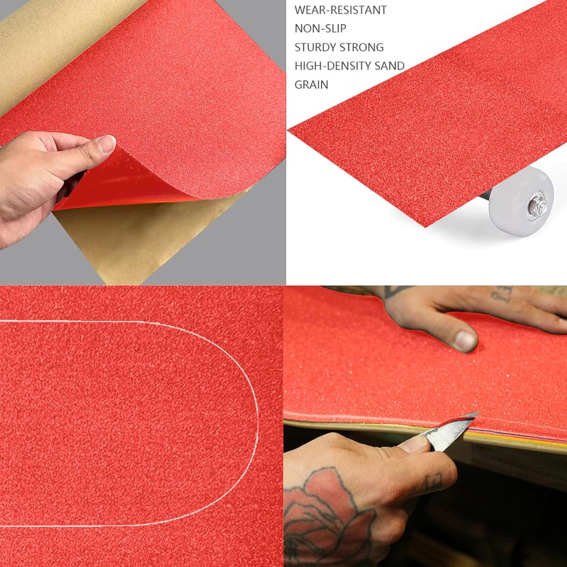YIYIW 48"*10.2"Clear Skateboard Grip Tape, Anti Slip Transparent Skateboard Sandpaper,