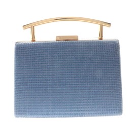 neXxtten Gold Tone Metal Glitter Fabric Clutch Evening Bag BZY239-BLU