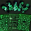 8 Sheets Christmas Luminous Nail Art Stickers Santa Claus Snowflake