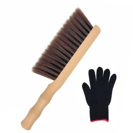 Hand Brush – 32cm Natural Wooden Handle Soft Bristle Brush with 5 Rows of Dense Bristles, Versatile Soft Brush for Dusting, Cleaning Furniture, Floors, Garden, Stairs, Bed, Sofa & More