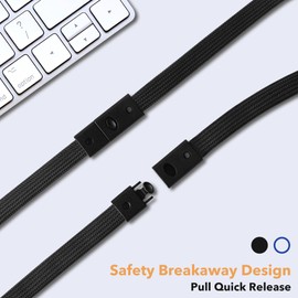 Gimars Black Lanyards for Neck with Safety Breakaways, 15pcs Lanyards for ID Badges Neck Lanyard with Metal Clip for Pass Card ID Card Holder