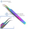 SET OF 2 Stainless Steel Multi Titanium Rainbow Color 3D