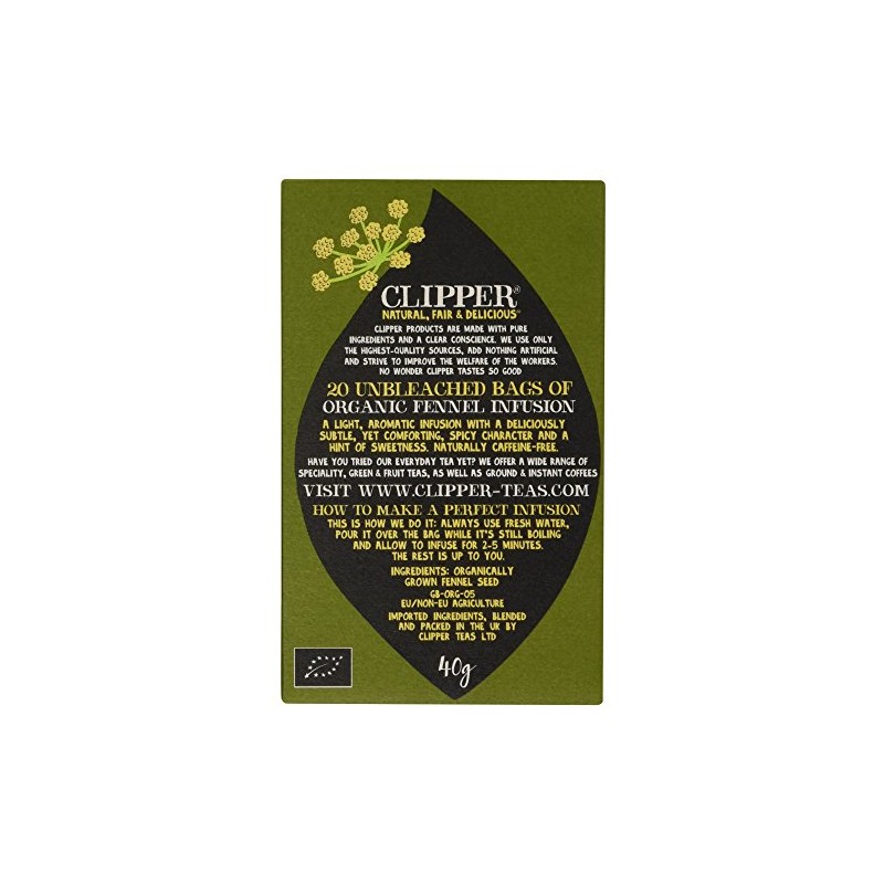 Clipper Organic Fennel Infusion, 20 x 40g Tea Bags