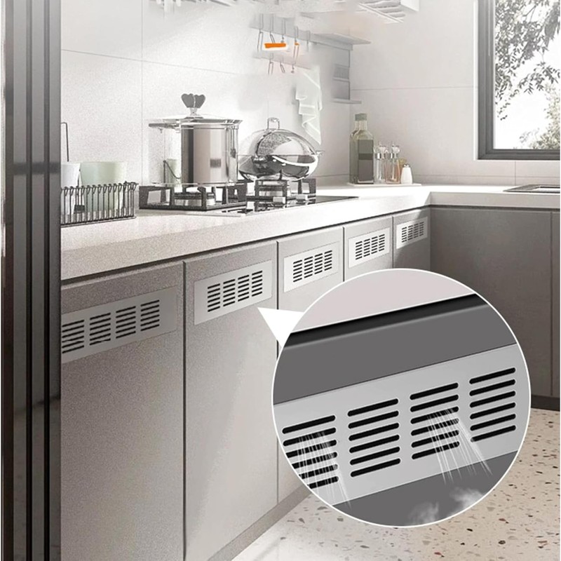 2pcs Cabinet Furniture Vent Covers,Louvered Ventilation Cover,Aluminium Alloy Ventilation Grille,Rectangle