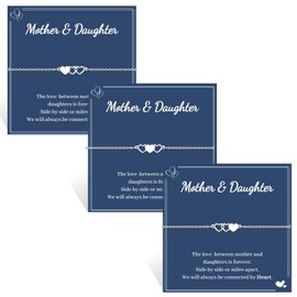 VU100 3Pcs Mother Daughters Bracelets Gifts for Mum Daughters Mommy and Me Matching Heart Bracelet s Christmas Birthday Gifts for Women Girls