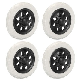 sourcing map Shopping Cart Wheels Replacement 6 Inch, 4 Pack Rubber Foaming Shopping Bag Trolley Wheel Repair for Folding Rolling Bag Laundry Cart, Black White