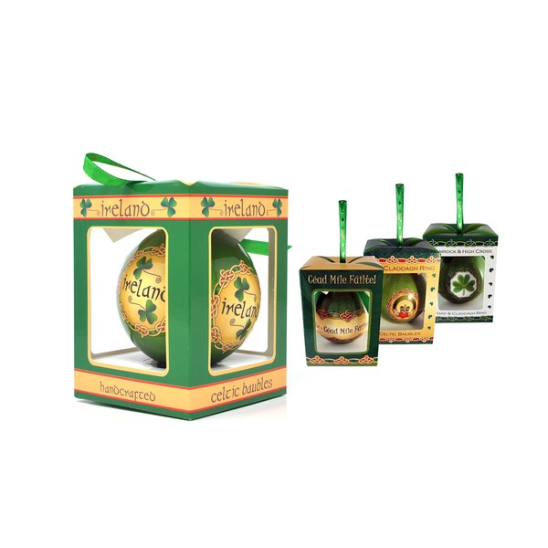 Royal Tara Ireland Emblem Christmas Baubles Set of 4