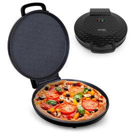 Courant Courant Pizza Maker 12 inch Pizzas Machine, Newly improved Cool-touch Handle Non-Stick plates Pizza oven & Calzone Maker, Electric Countertop Oven for Home or School, 12 Indoor Grill/Griddle, Black