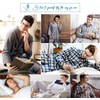 LANBAOSI Men's Pajama Sets Long Sleeve Checked Lounge Wear Set