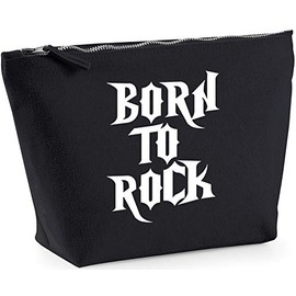 Hippowarehouse Born to rock printed make up cosmetic wash bag 18x19x9cm