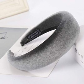 Stool Sponge Hair Bow Head Girls Velvet Fashion Women Hair Band Cute Headband Jogging Outfit Women (Grey, One Size)