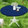 Moosfor Round Spandex Table Cloth, Elastic Fitted Waterproof Tablecloths for