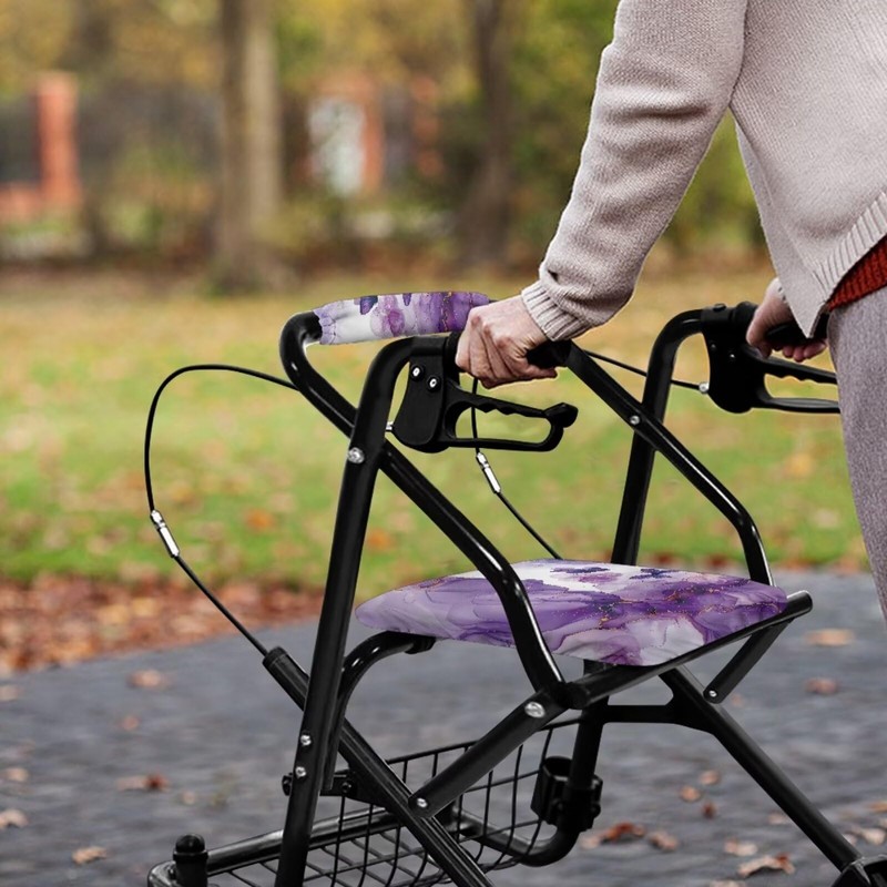 LedBack Rollator Walker Accessories for Walkers Purple Butterfly Marble Walker
