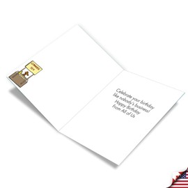 NobleWorks Jumbo Hysterical Birthday Paper Card From Us 8.5 x 11 Inch with Envelope (1 Pack) Big, Jumbo Bday Dog Business J6374BDG-US