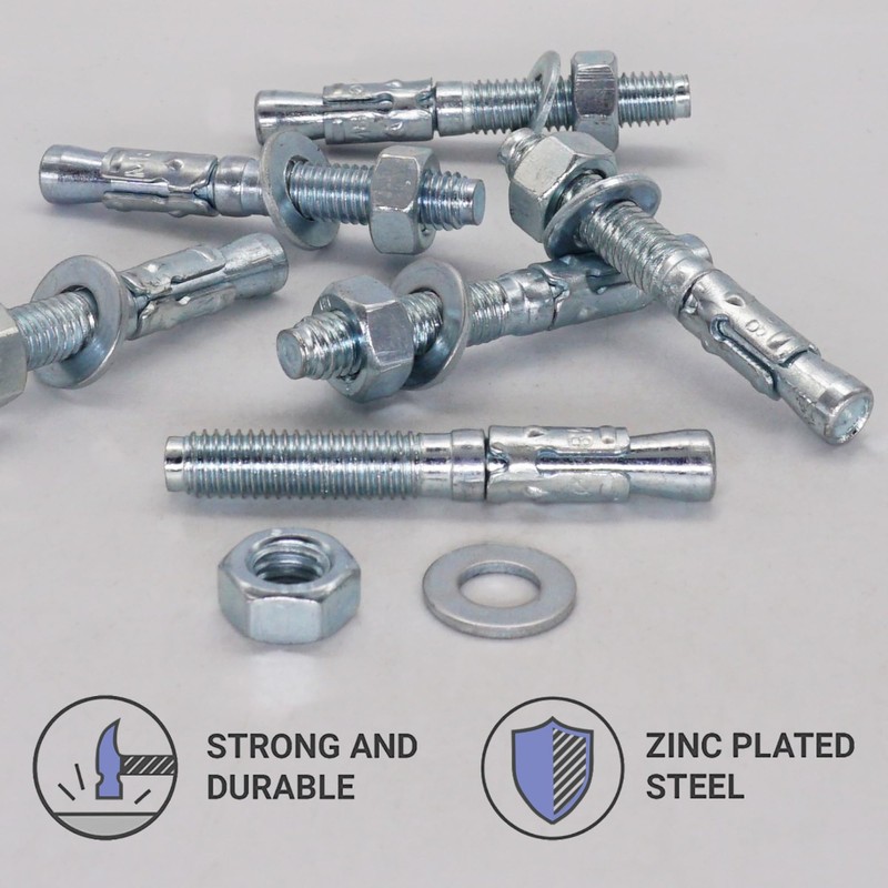 SKIR'CO Pack of 6 Wedge Anchors Galvanised M8 x 60