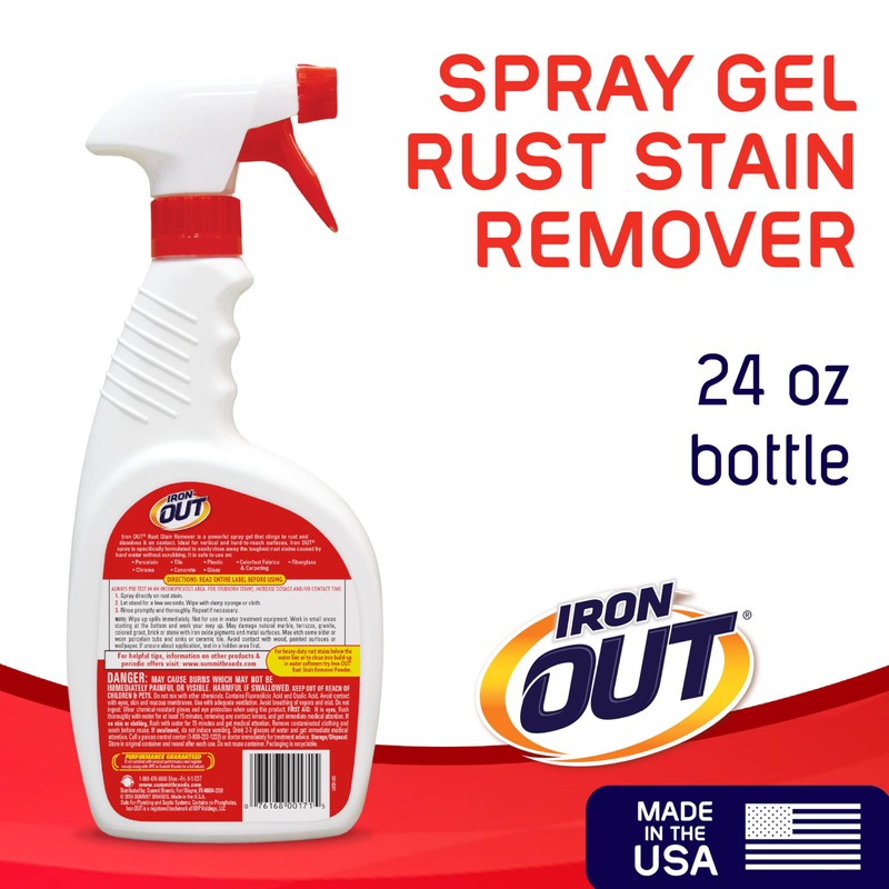 Iron OUT Rust Stain Remover Spray Gel, Remove Rust Stains