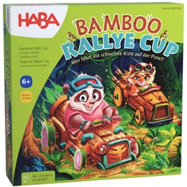Haba Bamboo Rallye Cup - Action Dice Board Game for Children from 6 Years - With Funny Wooden Horn - Turbulent Interactions with Anger Factor - 2010883001