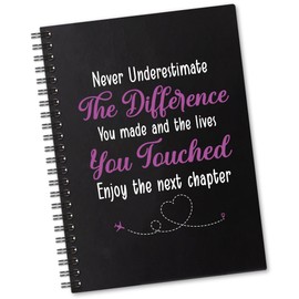 Sixrip Never Underestimate the Difference You Made 160 Blank Pages Spiral Notebook, Leaving Gift for Coworker, Retirement Gift for Colleague, Farewell Gift for Friend, Appreciation Gift for Employee