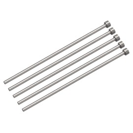 uxcell Straight Ejector Pins, 4mm (5/32") Dia. 65Mn Steel Round Tip Punch 150mm (6") Long for Mechanical Maintenance 5Pcs