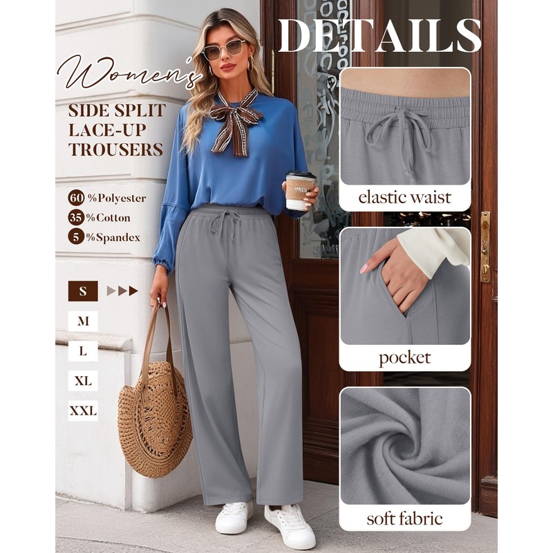 Oakgarden 4 Pack Women's Lounge Pants, Comfy Wide Leg Yoga