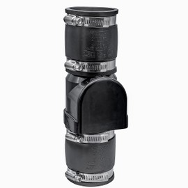 Fernco CV-200 2 Inch x 2 Inch Sewage PVC Check Valve with Stainless Steel Clamps