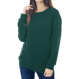 Smallshow Women's Fleece Maternity Nursing Sweatshirt Breastfeeding Tops Medium Emerald Green