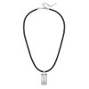 Police Men's Gripcord Stainless Steel Plain motif Black leather Chain