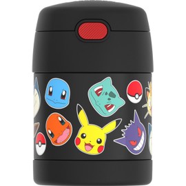 THERMOS FUNTAINER - Tarro de acero inoxidable aislado al vacío para niños con cuchara, 296 ml, Pokémon