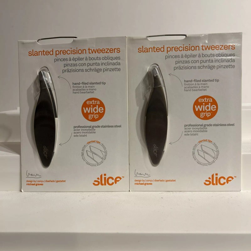 Slice 2X Slice 10452 Slanted Tweezer Extra Wide Grip Precision