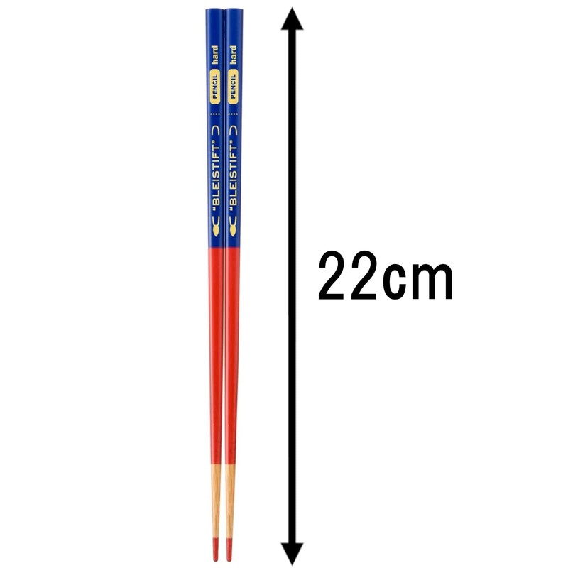 nakano Pencil Chopsticks Box, 50-Pack, Real Pencil 22 cm Red Blue
