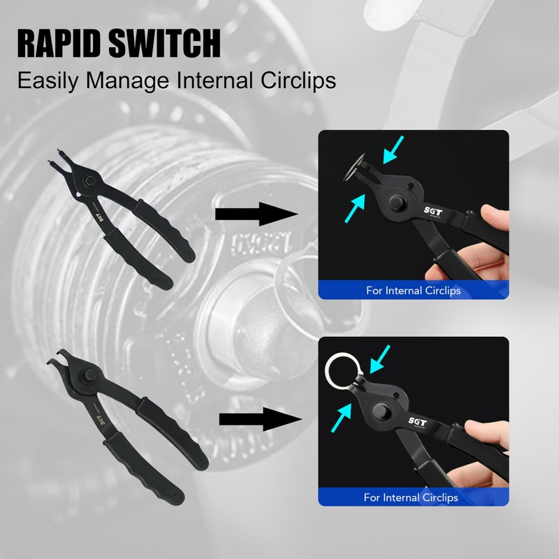 SGT Snap Ring Pliers Set,10 Pcs Internal & External Circlip