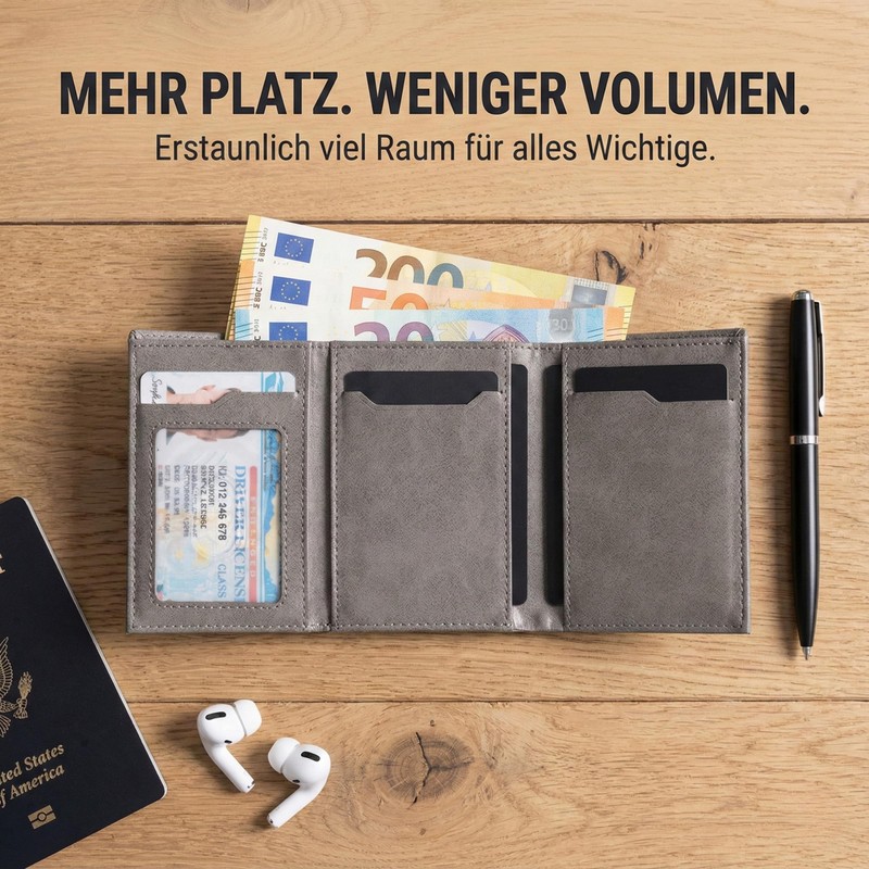 premitem Men's Small Mini Wallet Slim Wallet with Coin Compartment