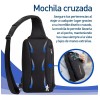 Bluelander Mochila Cruzada Pechera Bandolera Antirrobo Usb Moda Casual