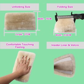 OGLAND Genuine Sheepskin Car Seat Belt Cover Pad-Soft Fuzzy Fluffy Seatbelt Covers-Comfy Shoulder Pad Neck Cushion Protector for Woman, Man, Girl Car Accessories(Misty Grey, 1Pcs)